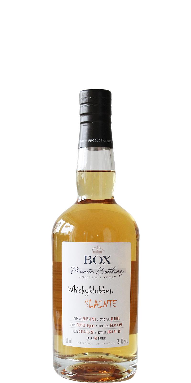 Box 2015 WSla Whiskyklubben Slainte Islay Cask 2015-1753 59.8% 500ml