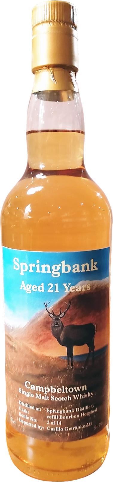 Springbank 21yo CG Refill Bourbon Hogshead 54.7% 700ml