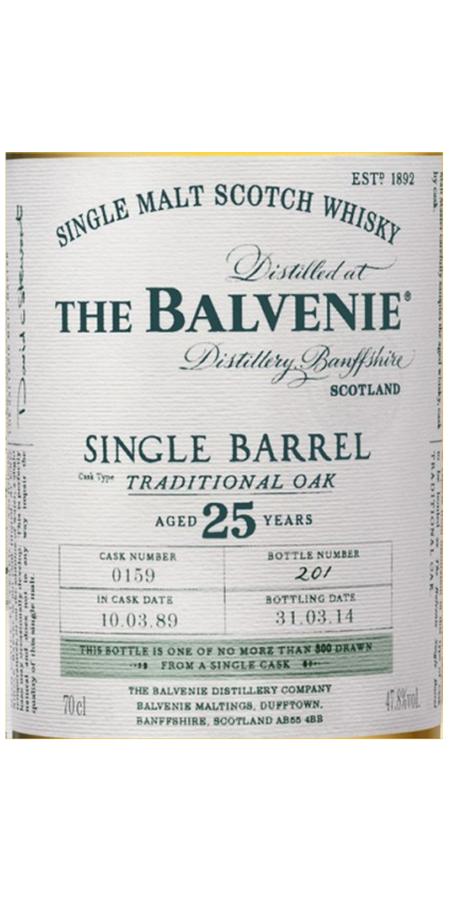 Balvenie 25yo Traditional Oak #159 47.8% 700ml