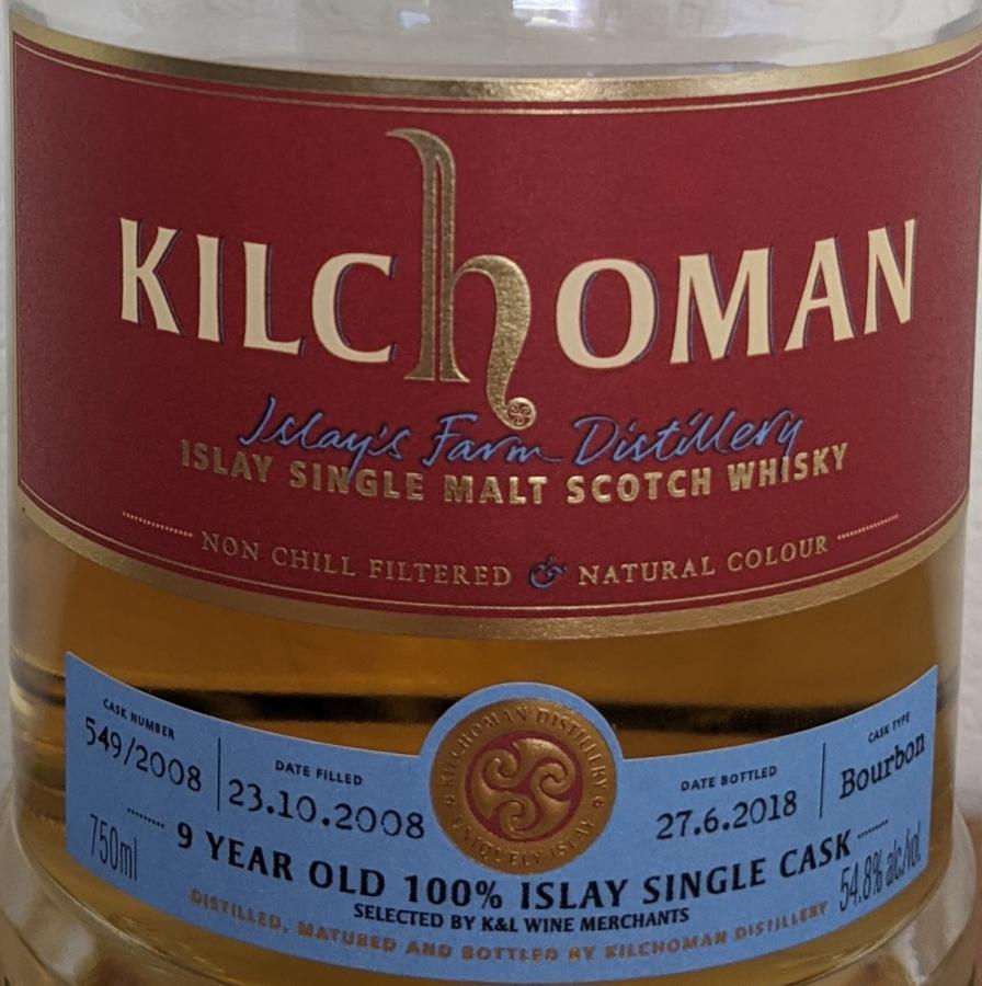 Kilchoman 2008 Bourbon Buffalo Trace 549/2008 K&L Wine Merchants 54.8% 750ml