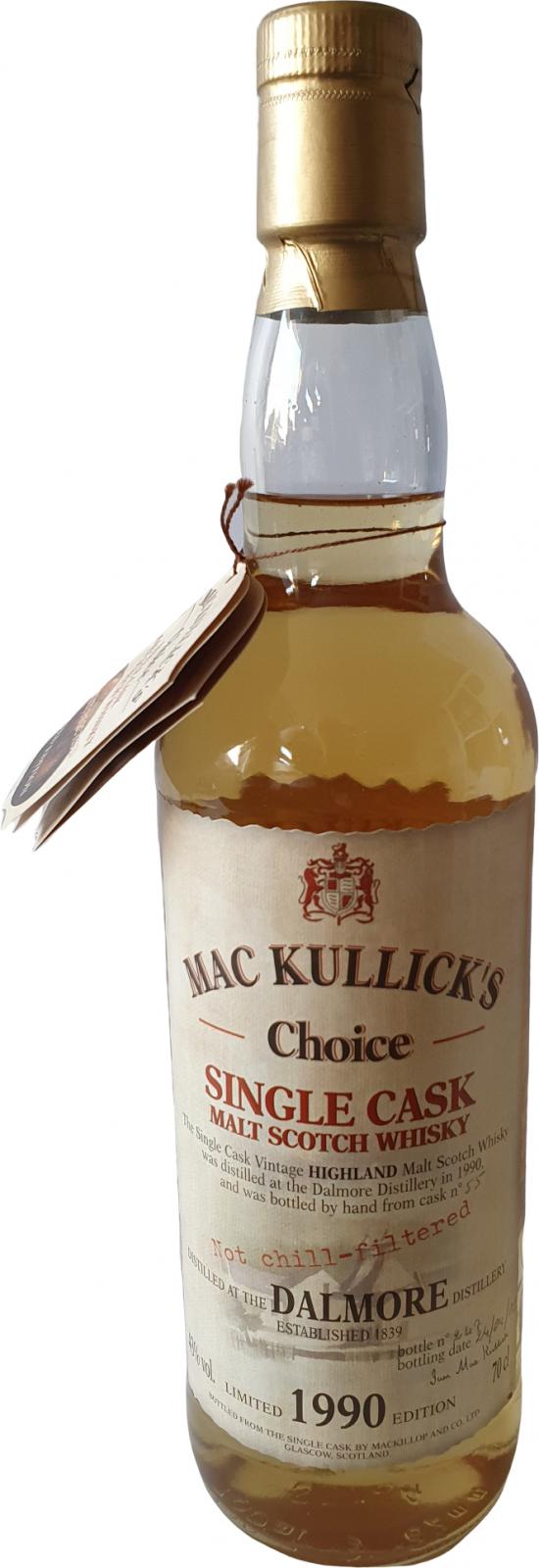 Dalmore 1990 McC Mac Kullick's Choice Single Cask 55 wiliam peel family blenders 43% 700ml