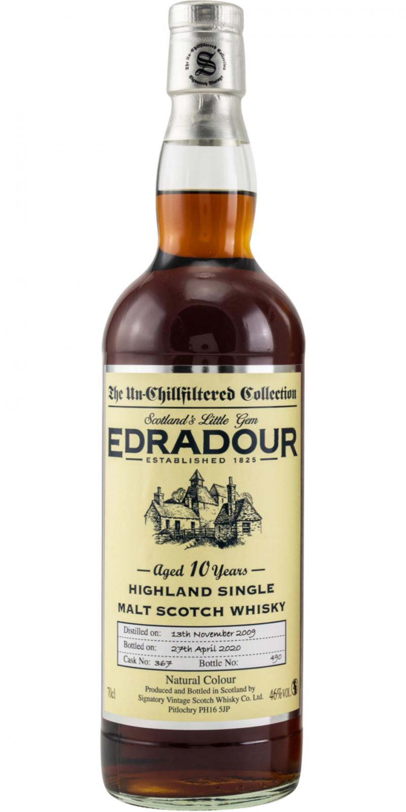 Edradour 2009 SV The Un-Chillfiltered Collection Sherry Cask #367 46% 700ml