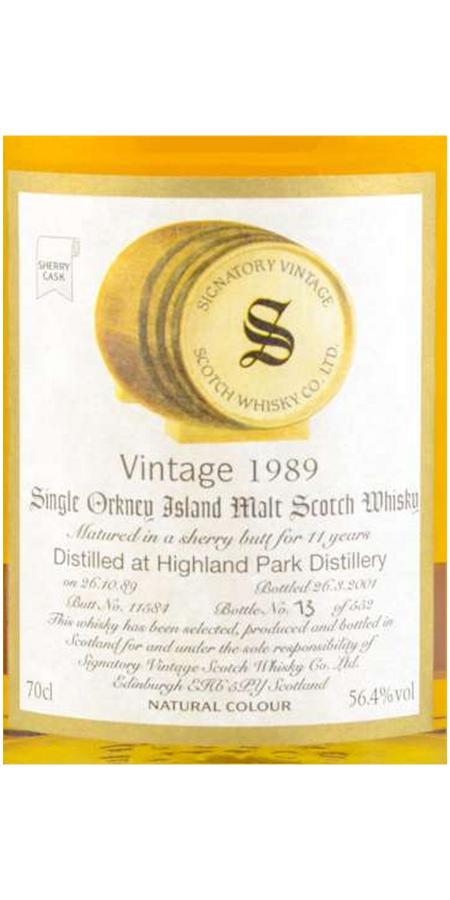 Highland Park 1989 SV Vintage Collection Dumpy Sherry Butt 11584 56.4% 700ml