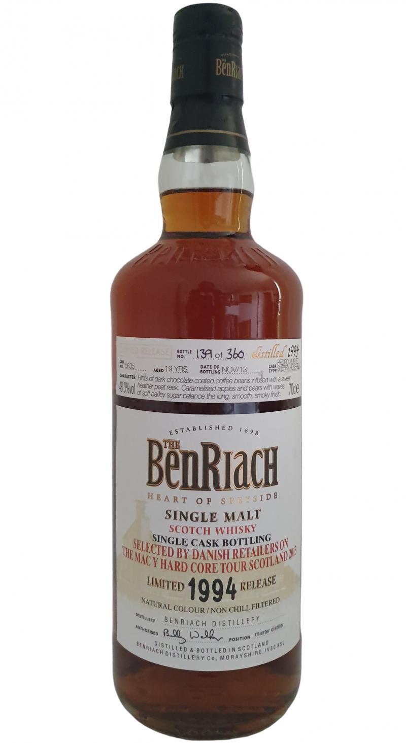 BenRiach 1994 Single Cask Bottling Pedro Ximenez Sherry Hogshead #5635 48% 700ml