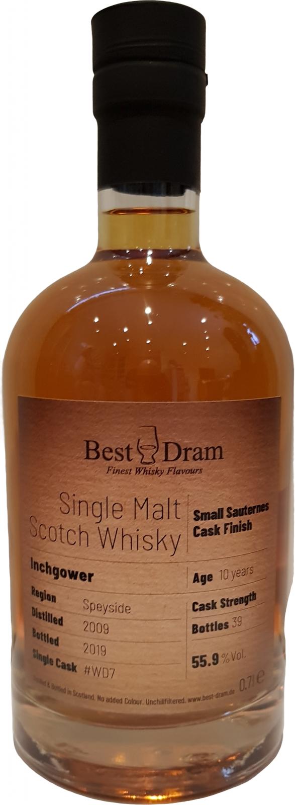 Inchgower 2009 BD Small Sauternes Cask Finish WD7 Specially selected for Whisky Fairs 55.9% 700ml