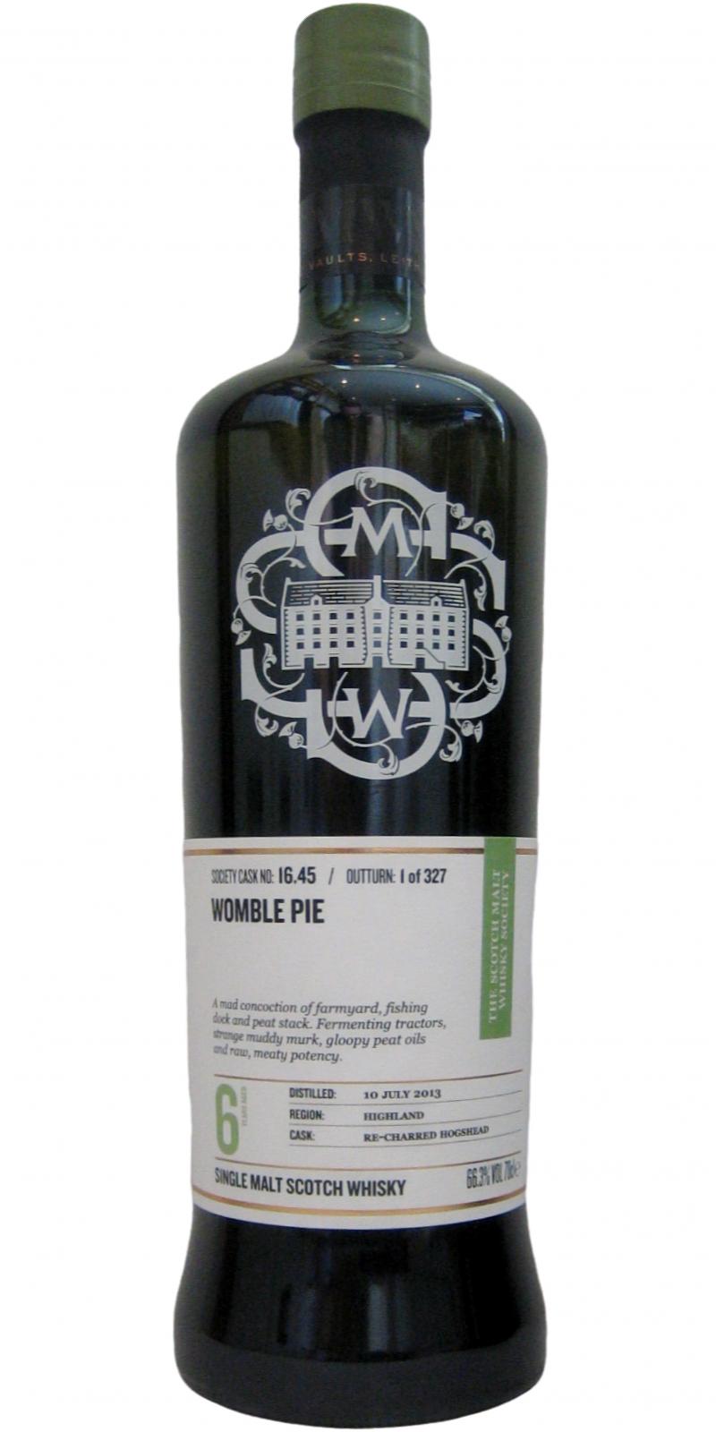 Glenturret 2013 SMWS 16.45 Womble pie Re-charred hogshead 66.3% 700ml