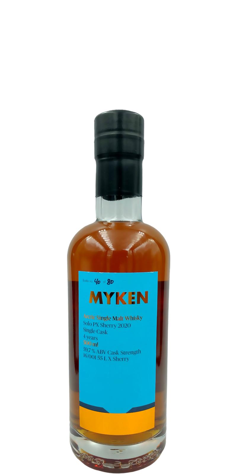 Myken Solo PX Sherry Arctic Single Malt Whisky 59.7% 500ml
