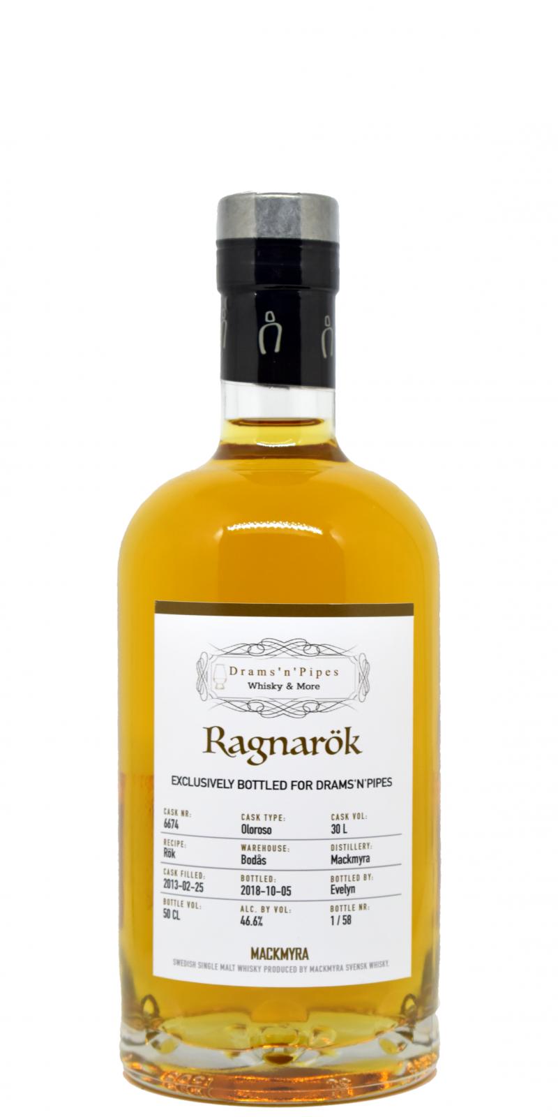 Mackmyra 2013 Ragnarok Oloroso #6674 Drams'n'Pipes Whisky & More 46.6% 500ml