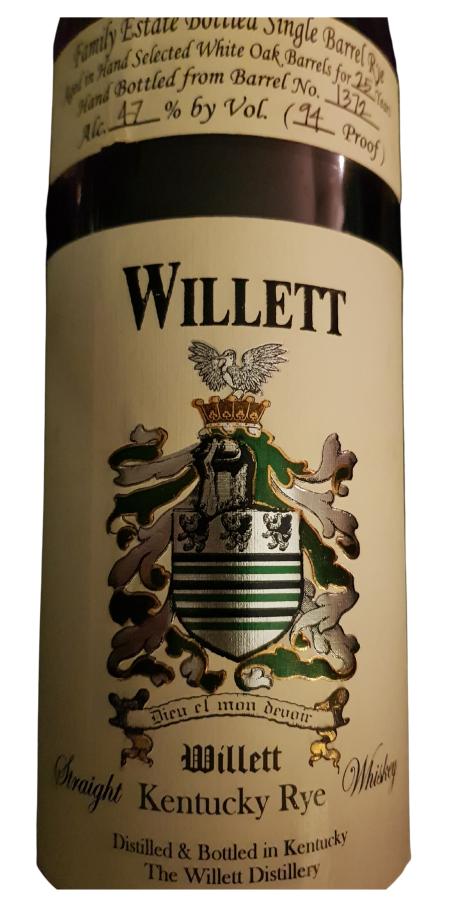 Willett 1983 Family Estate Bottled Single Barrel Rye New White Oak 1372 Liquor World Bardstown 47% 750ml