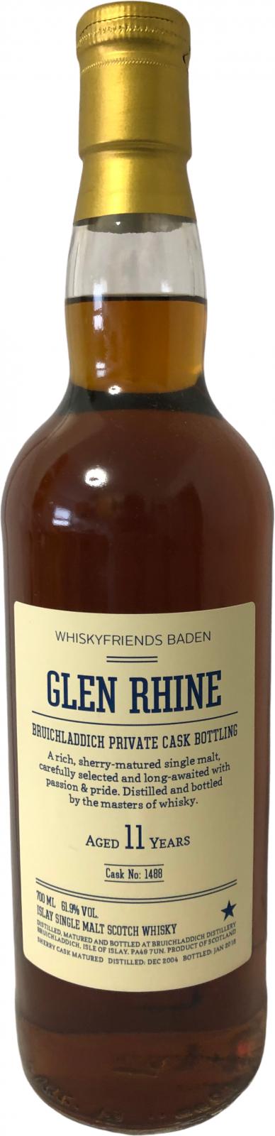 Glen Rhine 2004 Fresh Sherry Hogshead 1488 Whiskyfriends Baden 61.9% 700ml