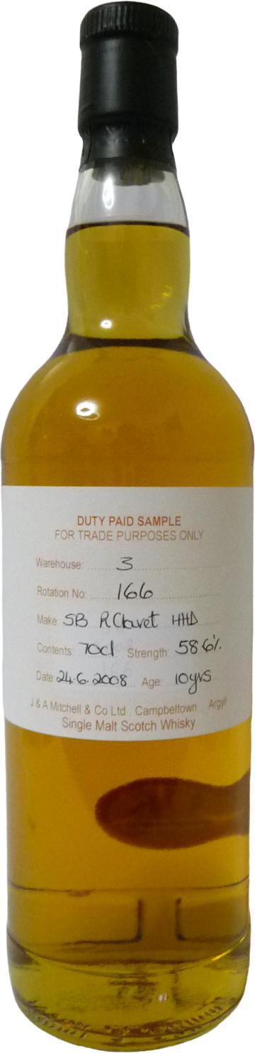 Springbank 2008 Duty Paid Sample For Trade Purposes Only Refill Claret Hogshead Rotation 166 58.6% 700ml