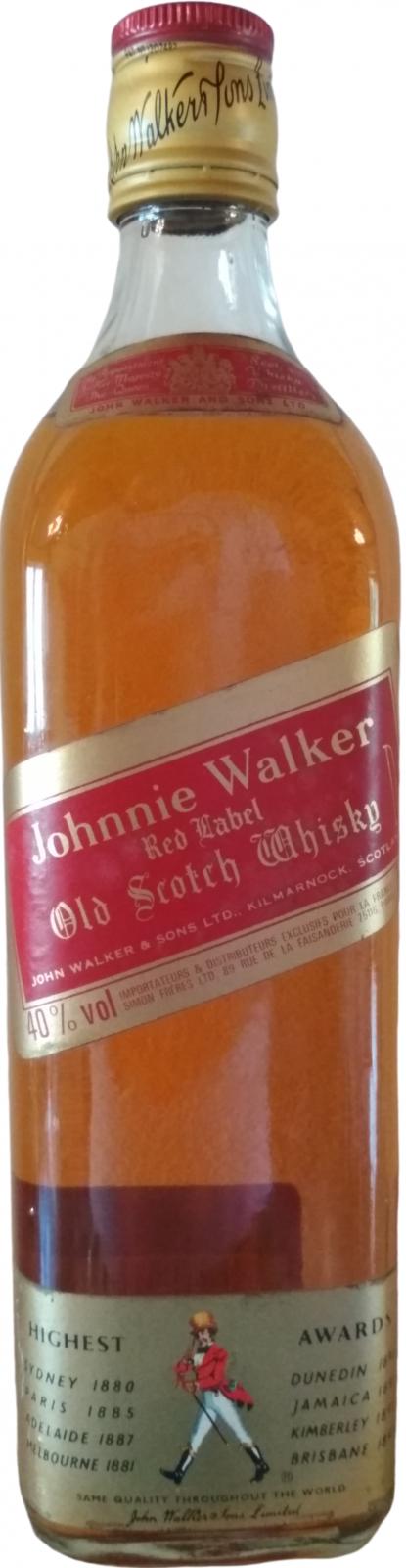 Johnnie Walker Red Label France simon freres ltd 40% 700ml