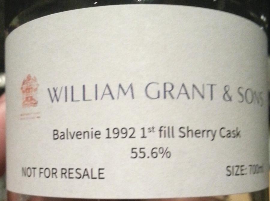 Balvenie 1992 1st fill Sherry butt 3. Balvenie Day @ Singold 55.6% 700ml
