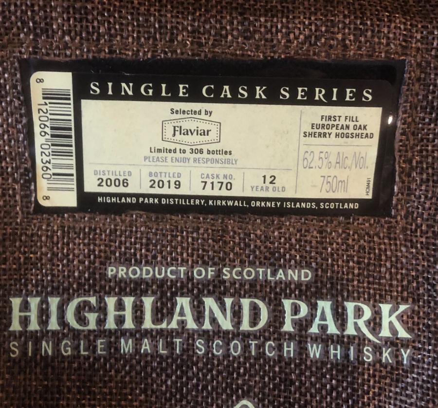 Highland Park 2006 #7170 Flaviar 62.5% 750ml