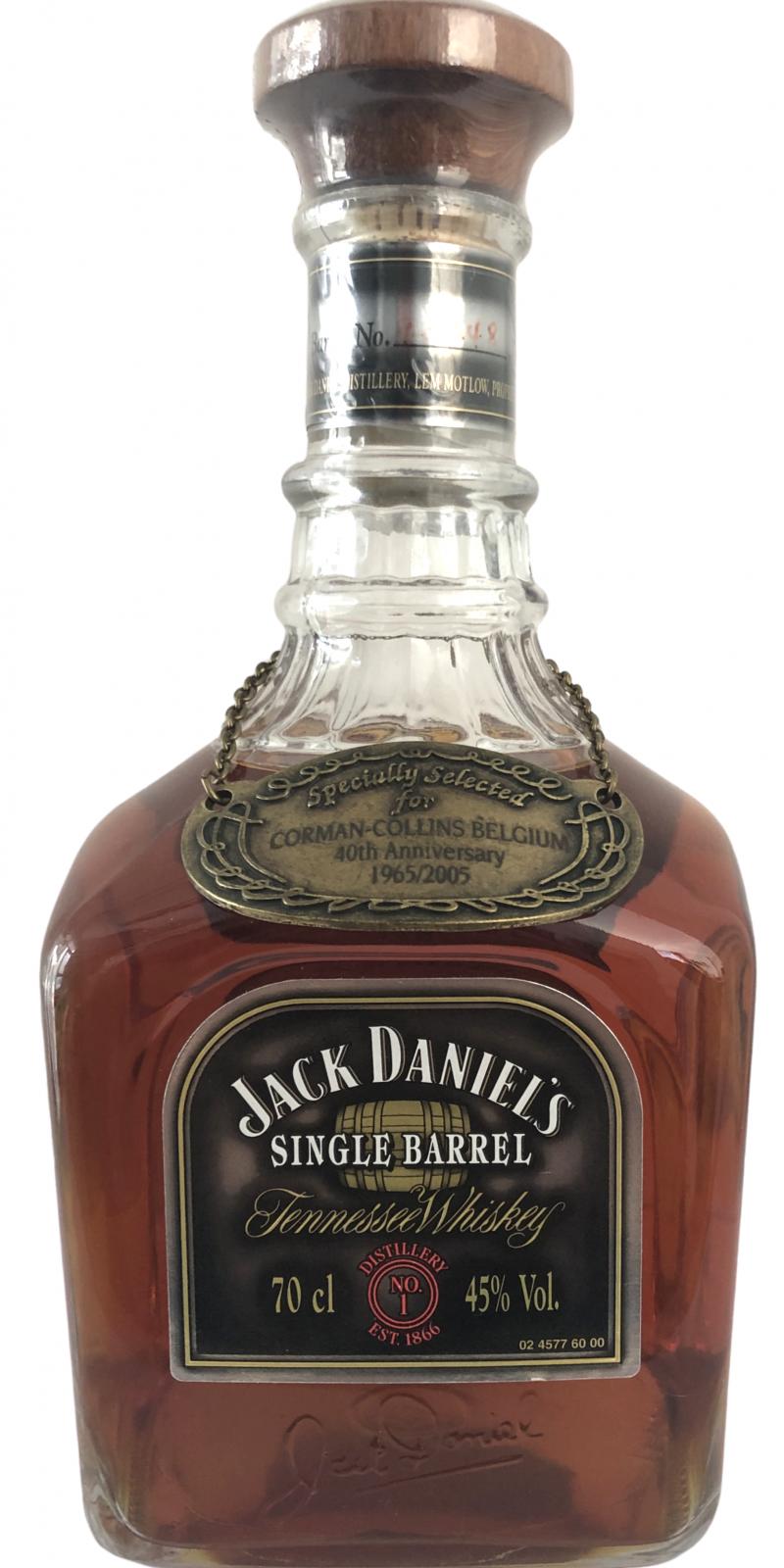 Jack Daniel's Single Barrel 9-0348 Corman Collins Belgium 40th Anniversary 45% 700ml