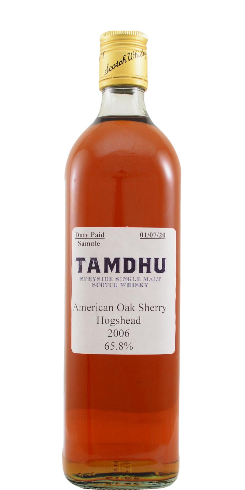 Tamdhu 2006 American Oak Sherry Hogshead 65.8% 700ml