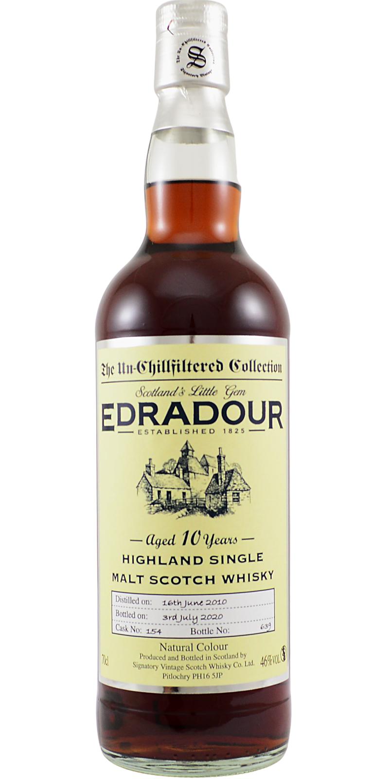 Edradour 2010 SV The Un-Chillfiltered Collection Sherry #154 46% 700ml