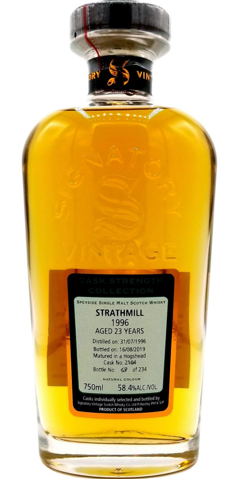 Strathmill 1996 SV Cask Strength Collection #2104 58.4% 750ml