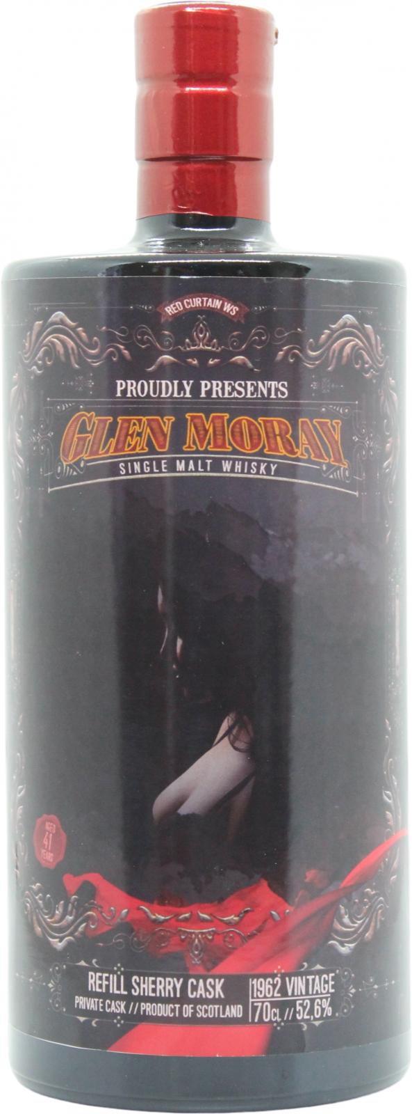 Glen Moray 1962 UD Red Curtain WS Refill Sherry Cask Private Bottling 52.6% 700ml