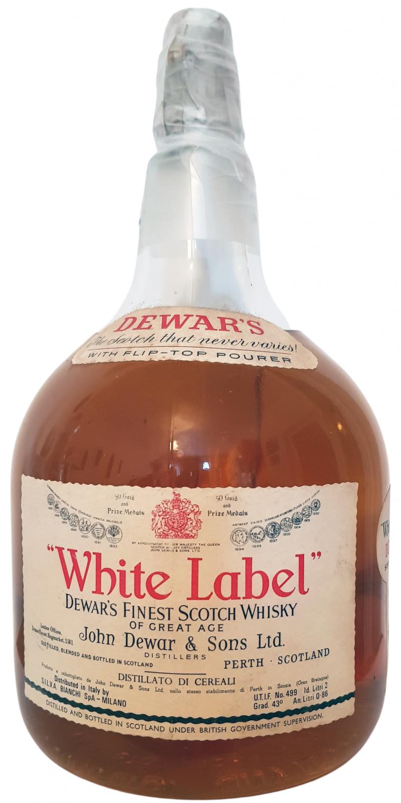 Dewar's White Label Finest Scotch Whisky of Great Age 43% 2000ml