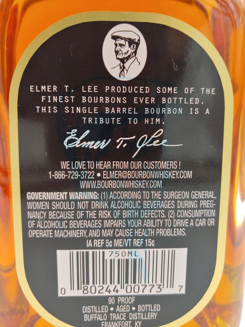 Elmer T. Lee Single Barrel - Sour Mash - Ratings and reviews - Whiskybase