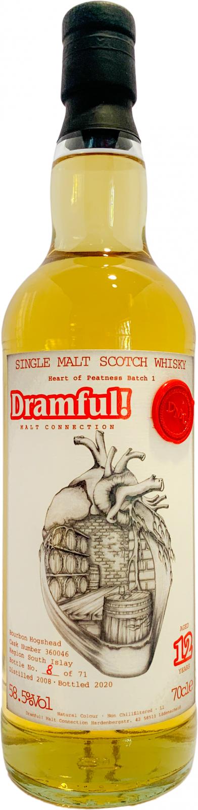 Single Malt Scotch Whisky 2008 DMC Heart of Peatness Bourbon Hoghshead #360046 58.5% 700ml