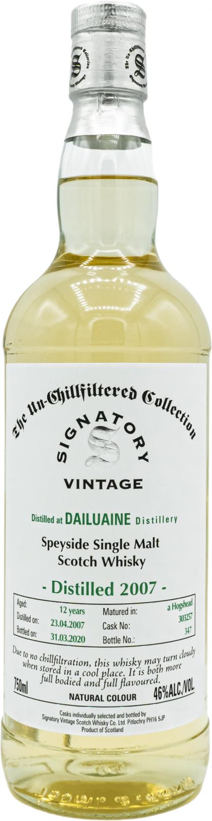 Dailuaine 2007 SV The Un-Chillfiltered Collection #303257 46% 750ml