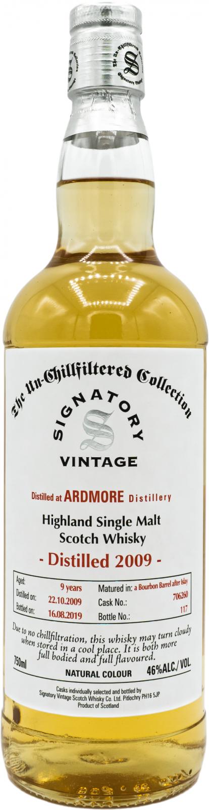 Ardmore 2009 SV The Un-Chillfiltered Collection Bourbon Barrel after Islay #706260 46% 750ml