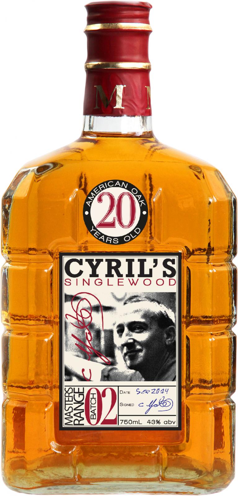 New Zealand Single Malt Whisky Cyril's SingleWood Masters Range Batch 02 American Oak Ex-Bourbon 43% 750ml