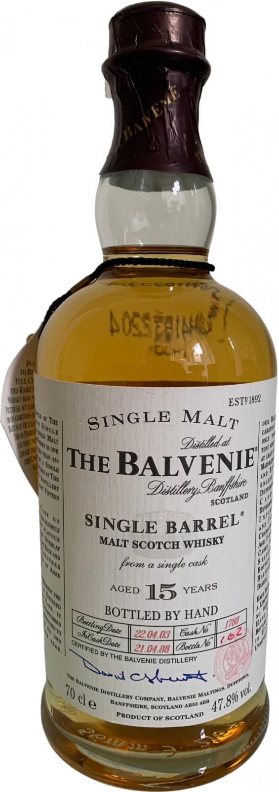 Balvenie 15yo Single Barrel #1788 47.8% 700ml
