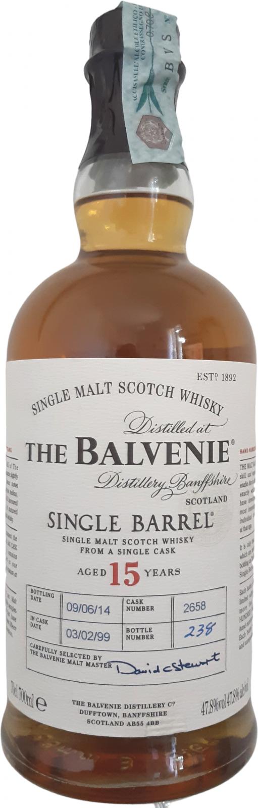 Balvenie 15yo Single Barrel Traditional oak cask #2658 47.8% 700ml