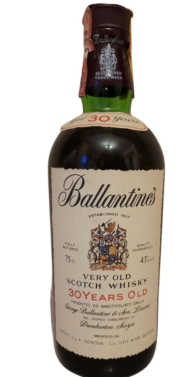 Ballantine's 30 Year Blended Scotch Whisky Price & Reviews