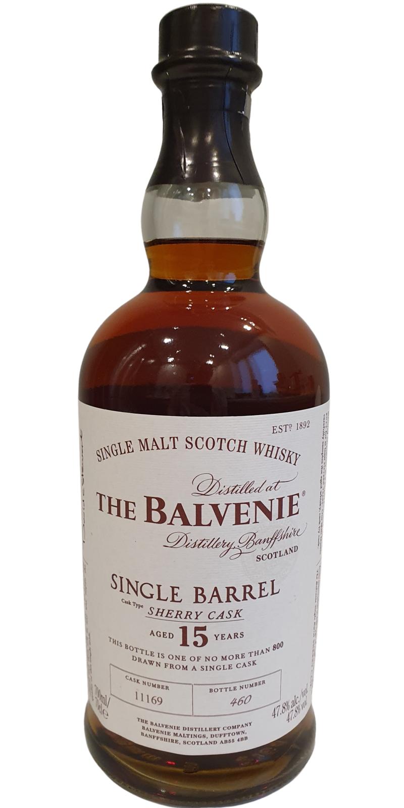 Balvenie 15yo Single Barrel Sherry Cask Sherry Cask 11169 47.8% 700ml