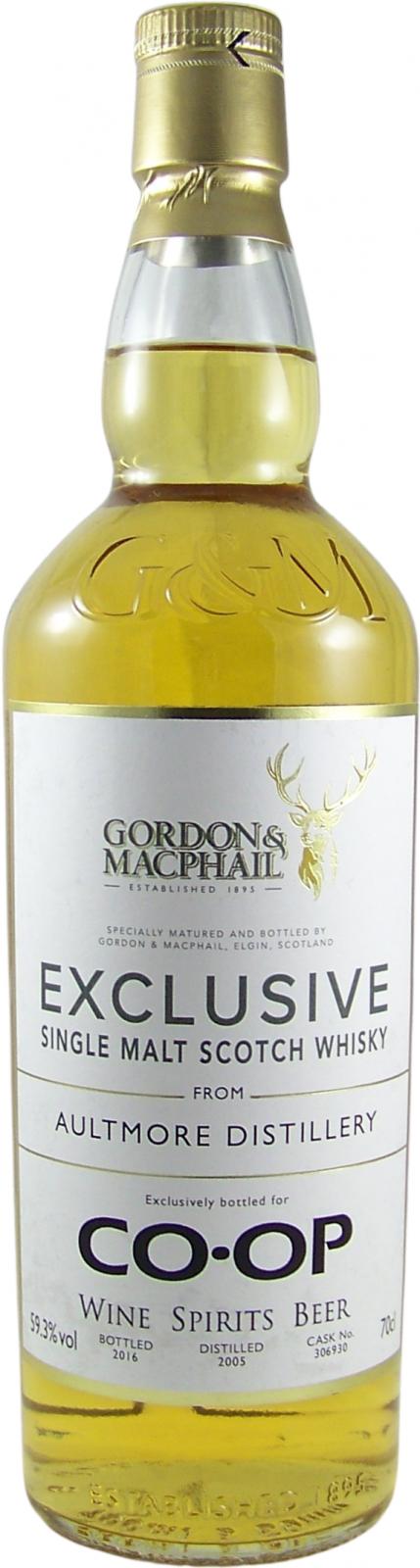 Aultmore 2005 GM Exclusive Refill Bourbon Barrel 306930 Co-Op Wine & Spirits 59.3% 700ml