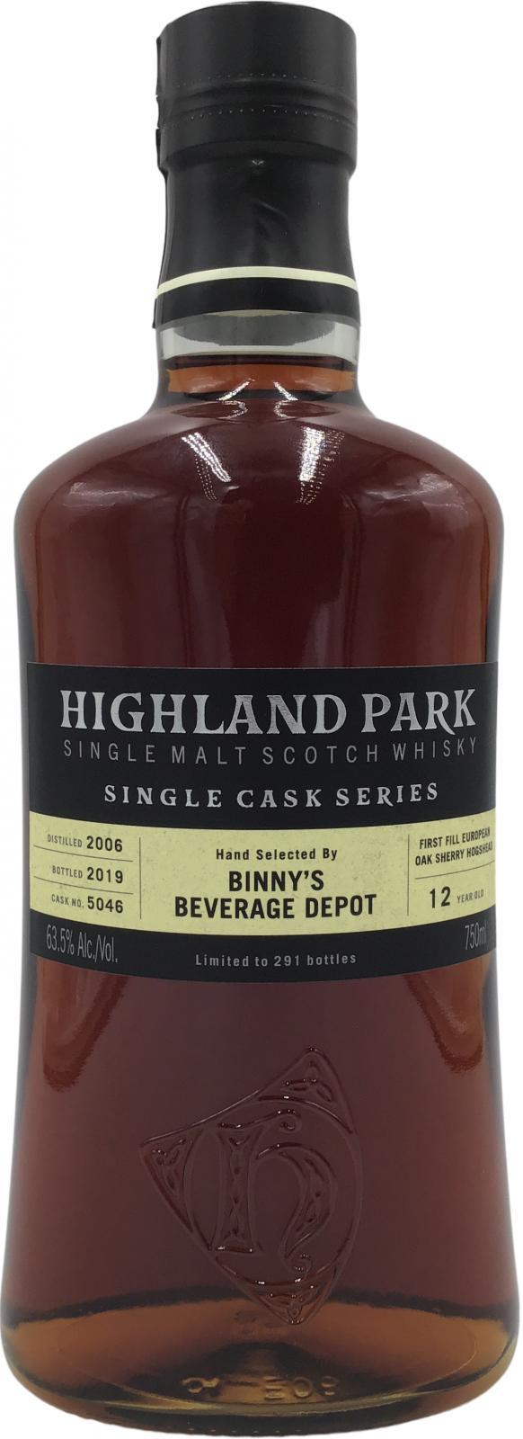 Highland Park 2006 Single Cask Series #5046 Binny's Beverage Depot 63.5% 750ml