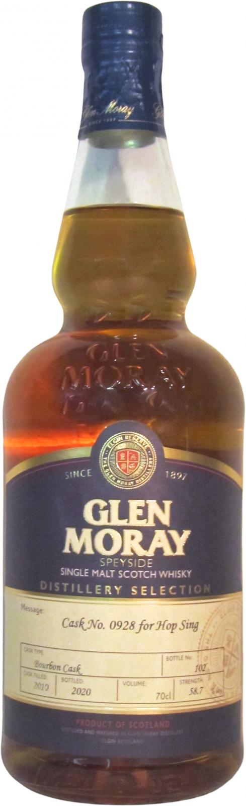 Glen Moray 2010 Hand Bottled at the Distillery Bourbon Cask #928 58.7% 700ml