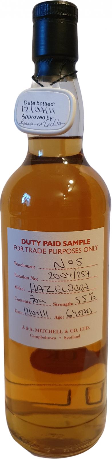 Hazelburn 2004 Duty Paid Sample For Trade Purposes Only Fresh sherry Rotation 2004 257 55% 700ml