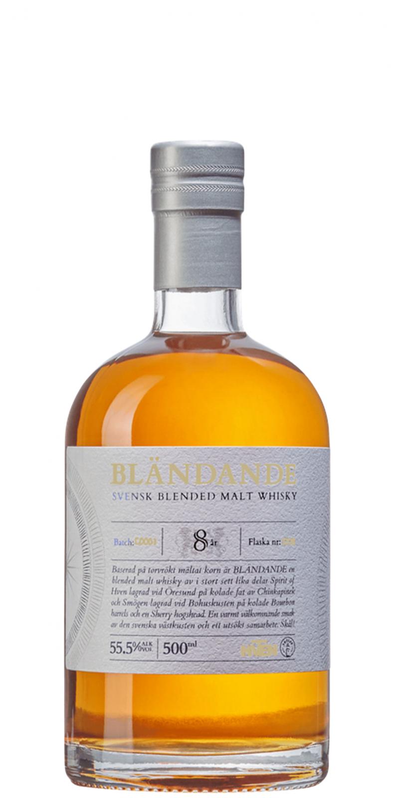 Blandande Svensk Blended Malt Whisky Bourbon Sherry L00001 55.5% 500ml