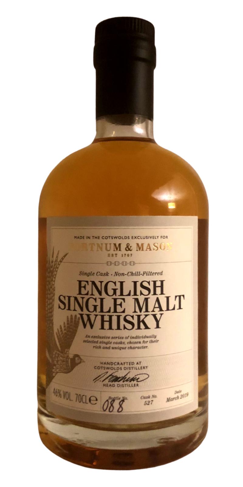 Fortnum & Mason English Single Malt Whisky #527 46% 700ml