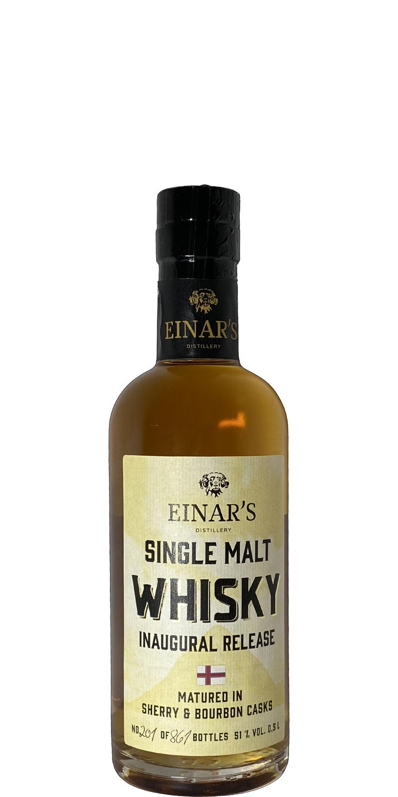 Einar's Inaugural Release Sherry and Bourbon Casks 51% 500ml