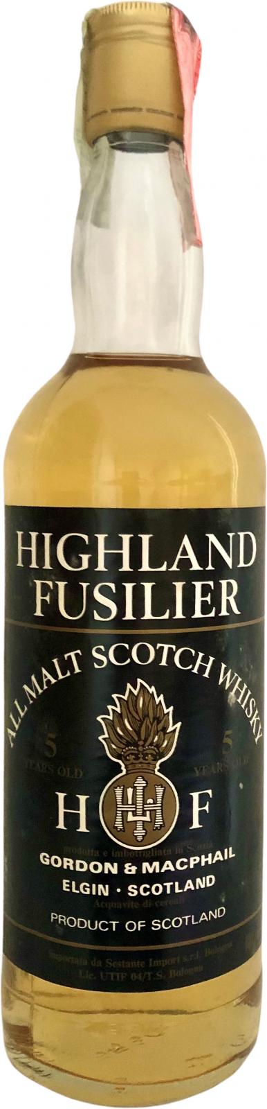 Highland Fusilier 5yo GM All Malt Scotch Whisky Sestante Import Bologna Italy 40% 700ml