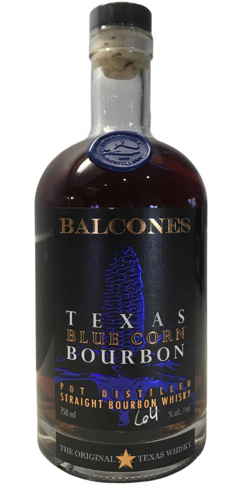 Balcones Texas Blue Corn Bourbon New Charred Oak Batch BCB20-1 64% 750ml