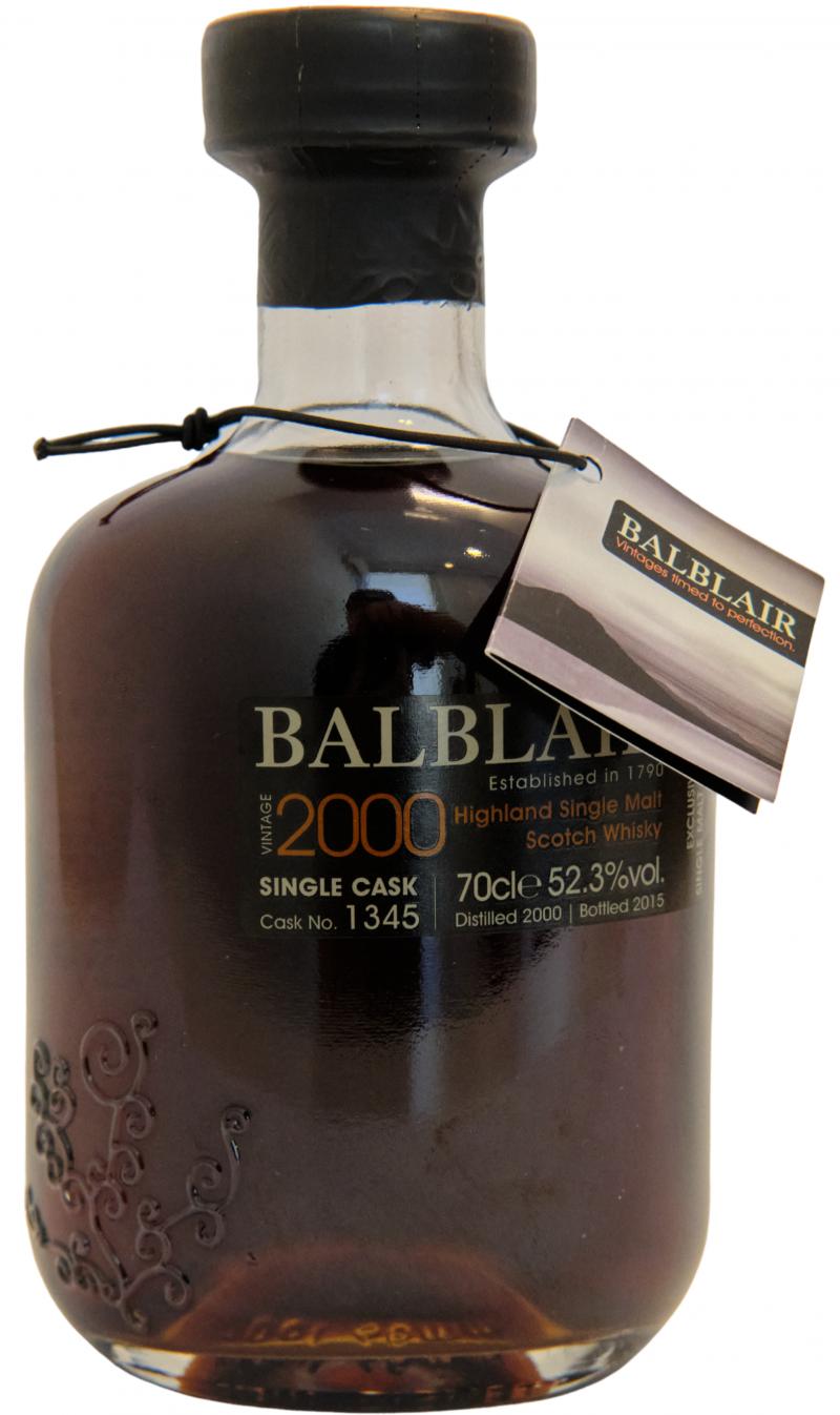 Balblair 2000 Single Cask 1345 Single Malt Club China 52.3% 700ml