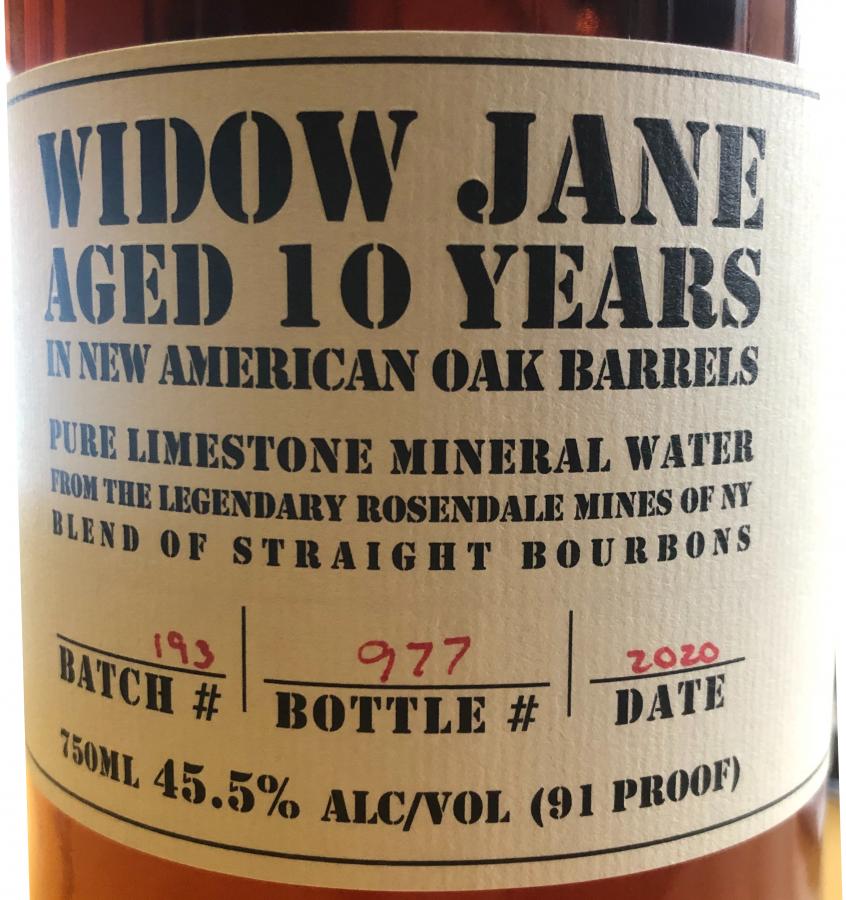 Widow Jane 10yearold Ratings and reviews Whiskybase