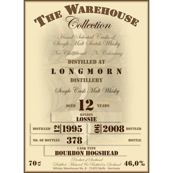 Longmorn 1995 WW8 The Warehouse Collection Bourbon Hogshead 46% 700ml