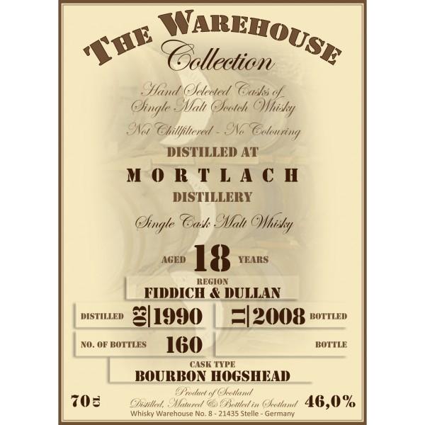 Mortlach 1990 WW8 The Warehouse Collection Bourbon Hogshead 46% 700ml