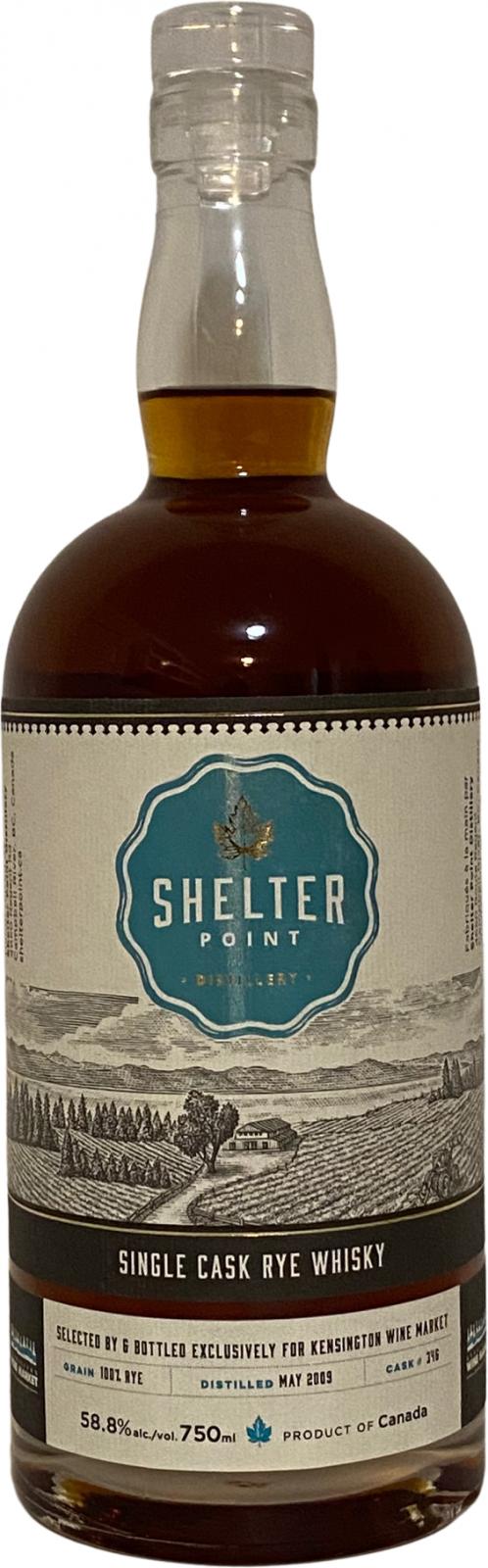 Shelter Point 2009 Single Cask Rye Whisky American Oak Barrels #346 Kensington Wine Market 58.8% 750ml