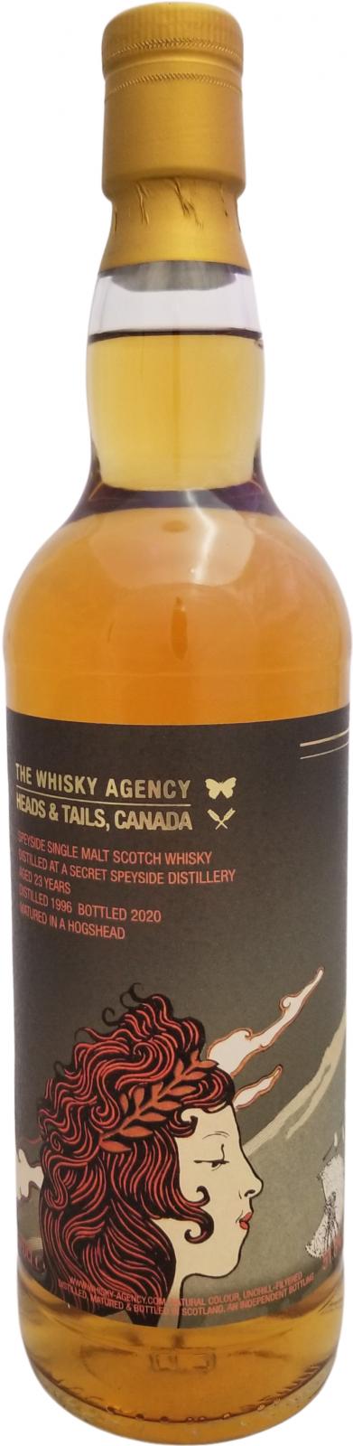 A Secret Speyside Distillery 1996 TWA Heads & Tails Canada 51.8% 700ml
