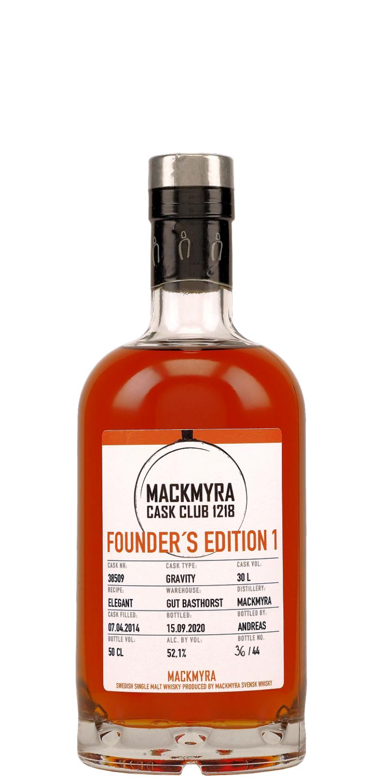 Mackmyra Founder's Edition 1 Gravity #38509 52.1% 500ml