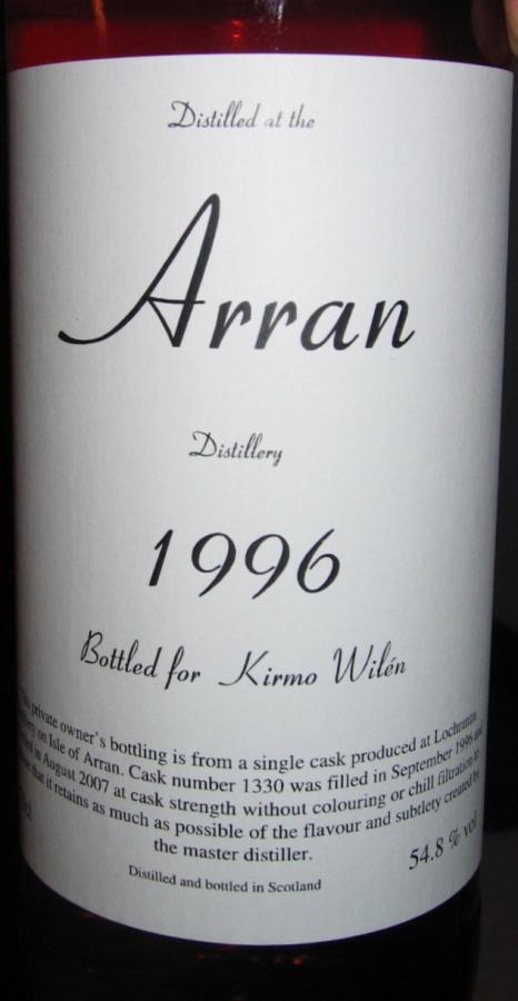 Arran 1996 UD Private Bottling Sherry Butt 1330 Kirmo Wilen 54.8% 700ml